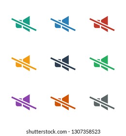 no sound icon white background. Editable filled no sound icon from music. Trendy no sound icon for web and mobile.
