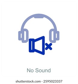 No Sound and music icon concept