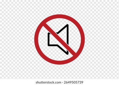no sound no music signboard. No sound mute speaker . Mute sound icon vector. no sound icon indicates silence or mute mode in a round frame Ideal for websites apps and presentations. eps 10