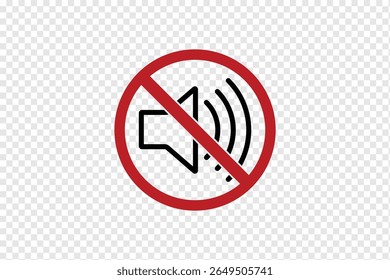 no sound no music signboard. No sound mute speaker . Mute sound icon vector. no sound icon indicates silence or mute mode in a round frame Ideal for websites apps and presentations. eps 10