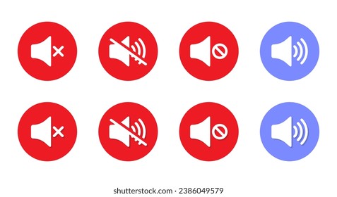 No sound, mute speaker icon vector in flat style