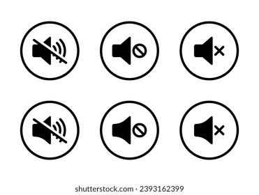 No hay sonido, silenciar el vector del icono del altavoz en la línea circular