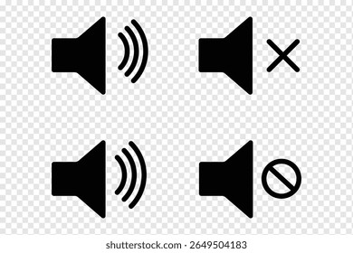 No sound mute speaker volume off audio silence icon. Mute sound icon vector set.  speaker icon set. noise icons symbol. sound level. silent signs. Volume symbol eps 10
