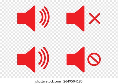 No sound mute speaker volume off audio silence icon. Mute sound icon vector set.  speaker icon set. noise icons symbol. sound level. silent signs. Volume symbol eps 10