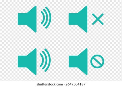 No sound mute speaker volume off audio silence icon. Mute sound icon vector set.  speaker icon set. noise icons symbol. sound level. silent signs. Volume symbol eps 10