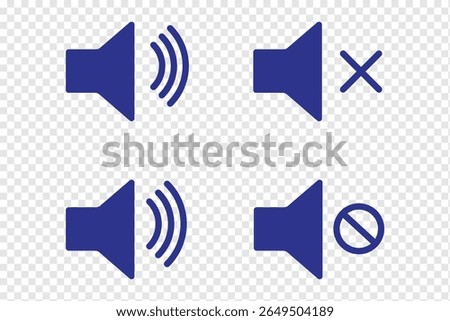 No sound mute speaker volume off audio silence icon. Mute sound icon vector set.  speaker icon set. noise icons symbol. sound level. silent signs. Volume symbol eps 10