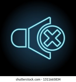 no sound, mute symbol sign neon icon. Simple thin line, outline vector of web, minimalistic icons for UI and UX, website or mobile application