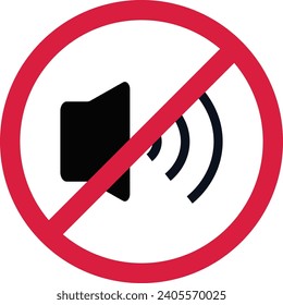 No Sound or Noise Allowed Here Vector Illustration
