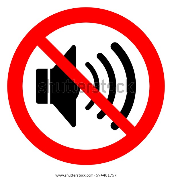 No Sound No Noise Prohibition Sign 스톡 벡터(로열티 프리) 594481757