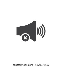 No sound notification vector icon. filled flat sign for mobile concept and web design. Mute voice simple solid icon. Symbol, logo illustration. Pixel perfect vector graphics