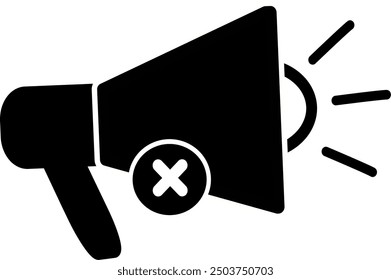 No hay icono de Vector de notificación de sonido. Icono de voz silenciada. Diseño de Vector reemplazable.