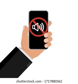 No sound phone. Device icon. Cell phone vector icon. 