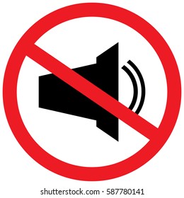 No Sound Prohibited Sign Stock Vector (Royalty Free) 587780141 ...