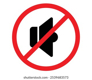 No sound sign indicating silence zone prohibiting noise or no sound sign