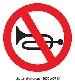 No sound sign keep quiet vector illustration,isolated on white background,top view