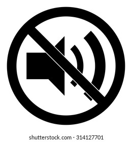 No Sound Sign. Mute Button