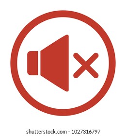 No Sound Sign on white background. Vector illustration