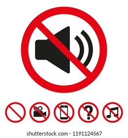 No sound sign on white background. Vector illustration