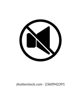 No sound sign vector forbidding sign.  