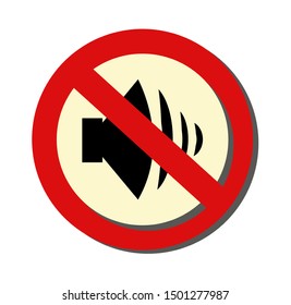 No sound sign. Vector icon.