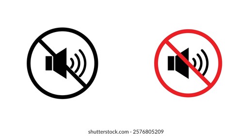 No sound sign vector pack for web designs
