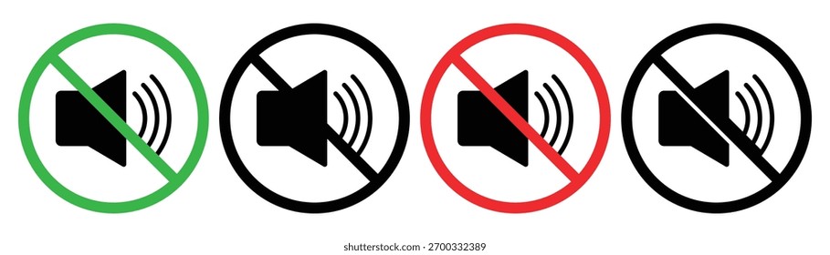No sound sign vector set for UI designs of Vector illustration. 