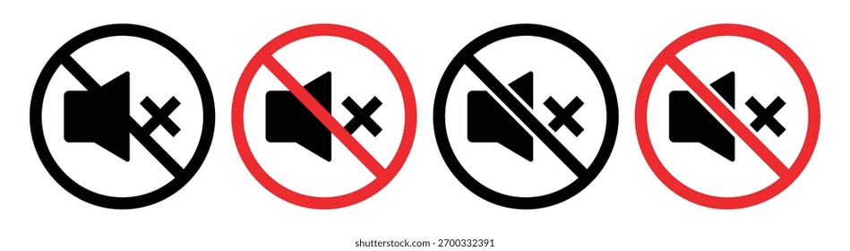 No hay Vector de señal de sonido establecido para diseños de interfaz de usuario de Ilustración vectorial. 