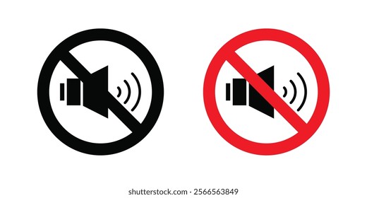 No sound signs in black and color style