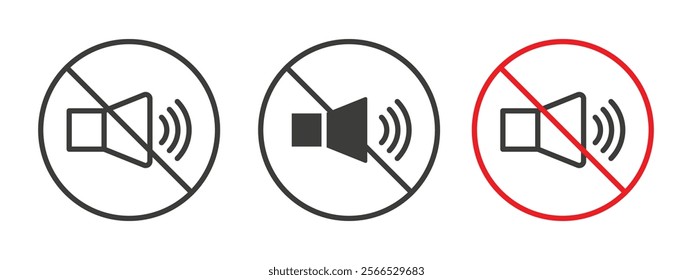 No sound signs collection for website design, app, UI design.