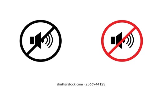 No sound signs. vector signs set