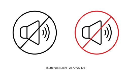 No sound signs vectors on white background.