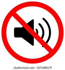 No Sound Sign,Vector Illustration, Isolate On White Background Label. EPS10