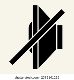 No sound solid icon. No volume vector illustration isolated on white. Mute glyph style design, designed for web and app. Eps 10