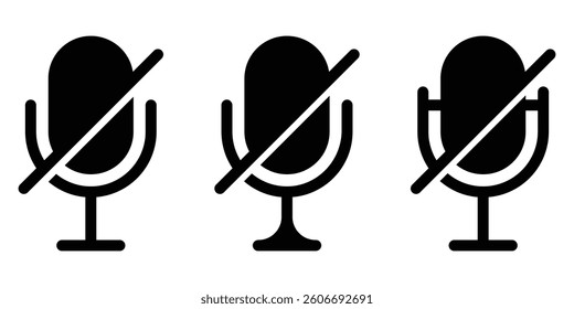 No sound, no speaker icon vector set