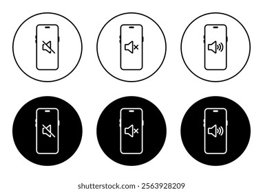 No sound speaker on smartphone icon. Volume audio phone sign symbol