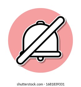 no sound sticker icon. Simple thin line, outline vector of web icons for ui and ux, website or mobile application