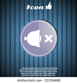 No Sound symbol as a button. Made in vector