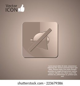 No Sound symbol as a button. Made in vector