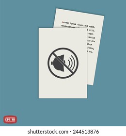 No sound symbol. Flat design style. Made vector illustration