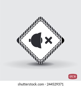No sound symbol. Flat design style. Made vector illustration