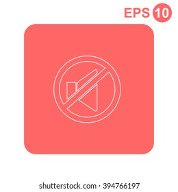 No sound symbol vector icon. 