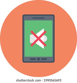 no sound vector flat colour icon