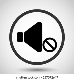 No sound vector icon - black illustration