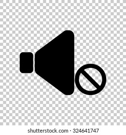 no sound vector icon - black illustration