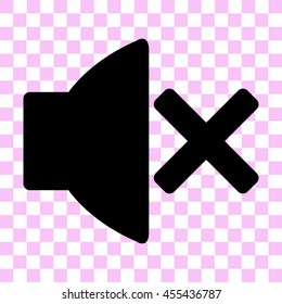 no sound vector icon - black illustration