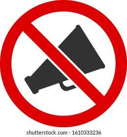 No sound vector icon. Flat No sound pictogram is isolated on a white background.