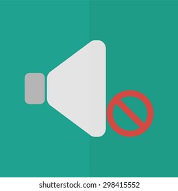 No sound vector icon. Flat design