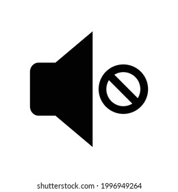 Sin icono de vector de sonido aislado en fondo blanco