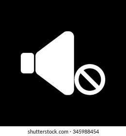 no sound vector icon isolated on black