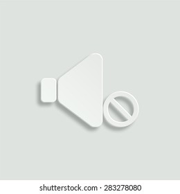 no sound vector icon - paper illustration